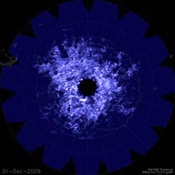 Noctilucent Cloud Cover Above the South Pole